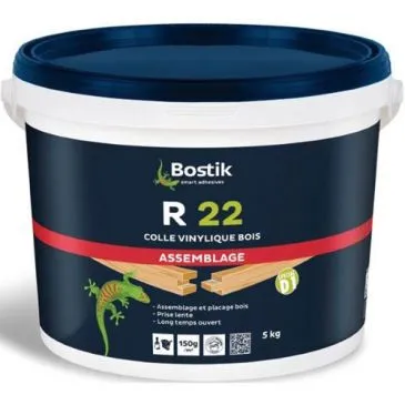 Colle à bois vinylique R22 D1 prise lente - 5 Kg - BOSTIK