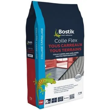 Colle tous carrelage sans poussière blanc tous terrains 5kg - BOSTIK