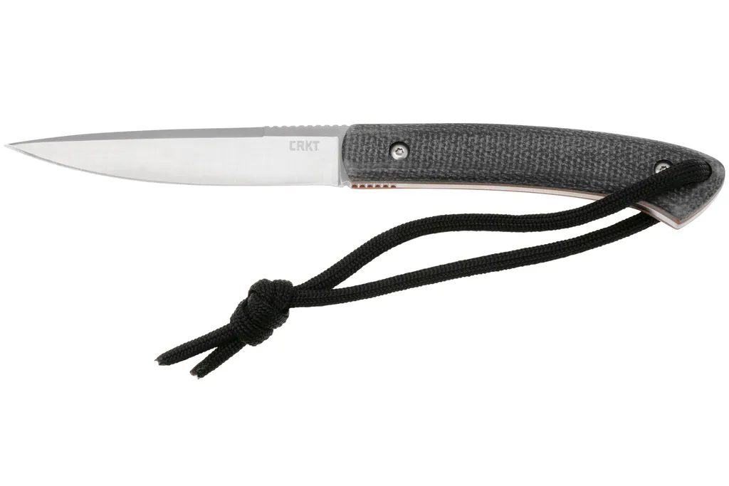 CRKT Biwa 2382K Black Micarta, couteau fixe, Alan Folts design
