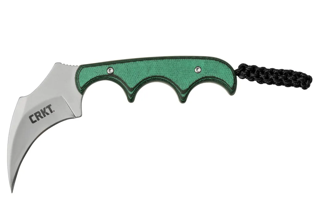 CRKT Keramin, Green Black, 2389 couteau de cou, Alan Folts design