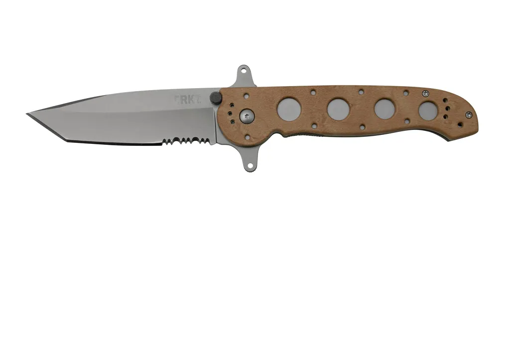 CRKT M16-14ZSF Desert FRN, Triple Point Serrations, couteau de poche, Kit Carson Design
