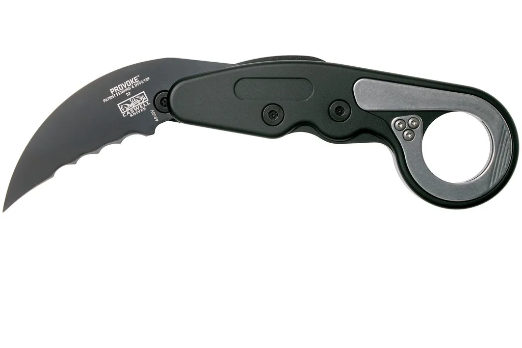 CRKT Provoke 4040V Serrated Kinematic Karambit couteau de poche, Joe Caswell design