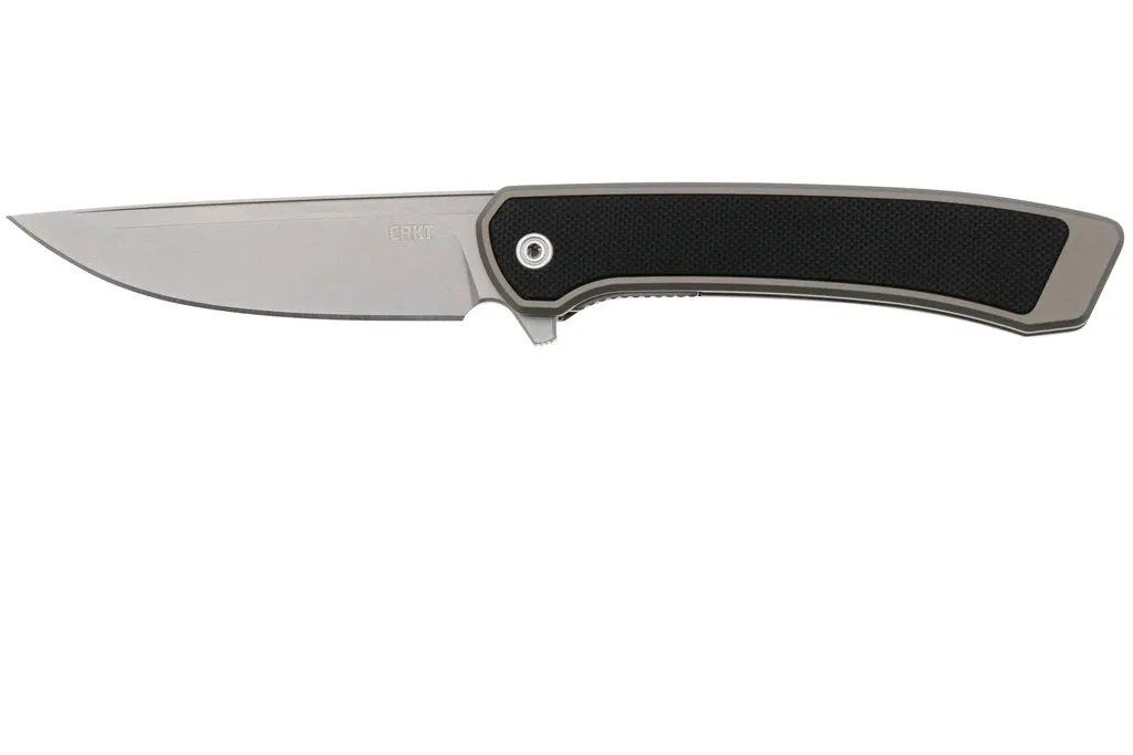 CRKT Q Compact 7077 Bead Blast CPM S35VN, Bead Blast Aluminum, Black G10 Inlay, couteau de poche, Richard Rogers design
