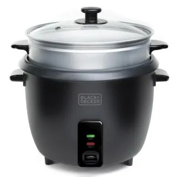 CUISEUR A RIZ MULTIFONCTIONS 700W 1,8L COUVERCLE VERRE PANIER AMOVIBLE - BLACK & DECKER
