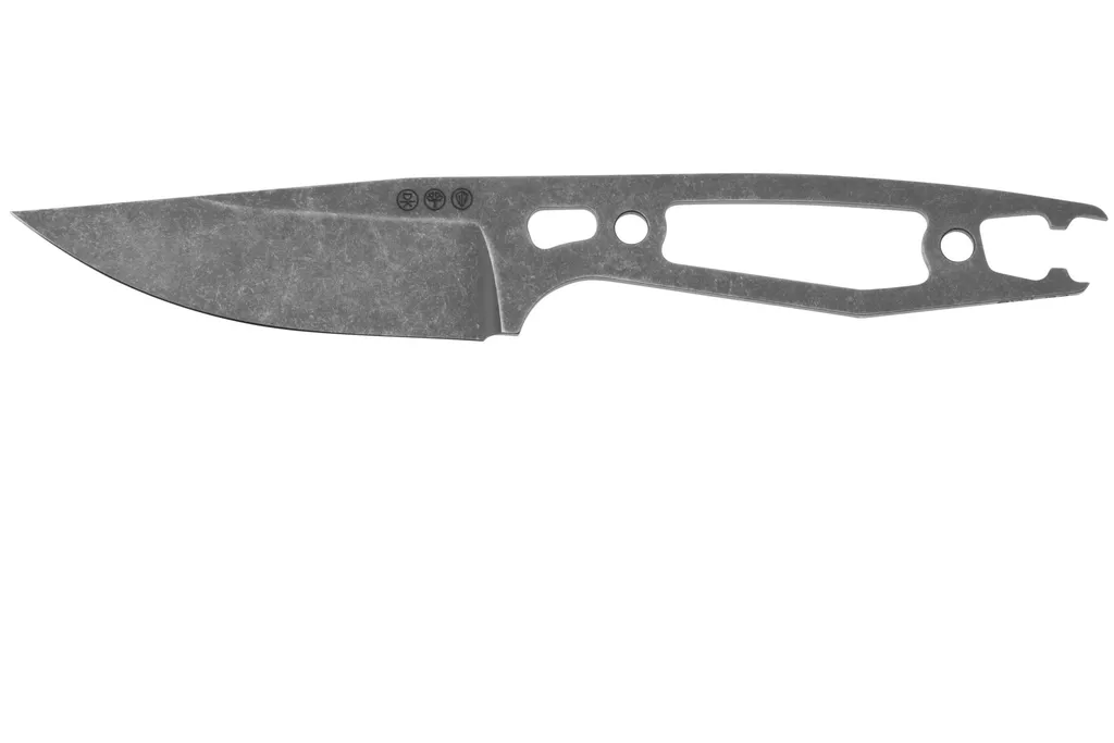 Daily Customs AK1 Drop Point Stonewash RWL34, couteau fixe