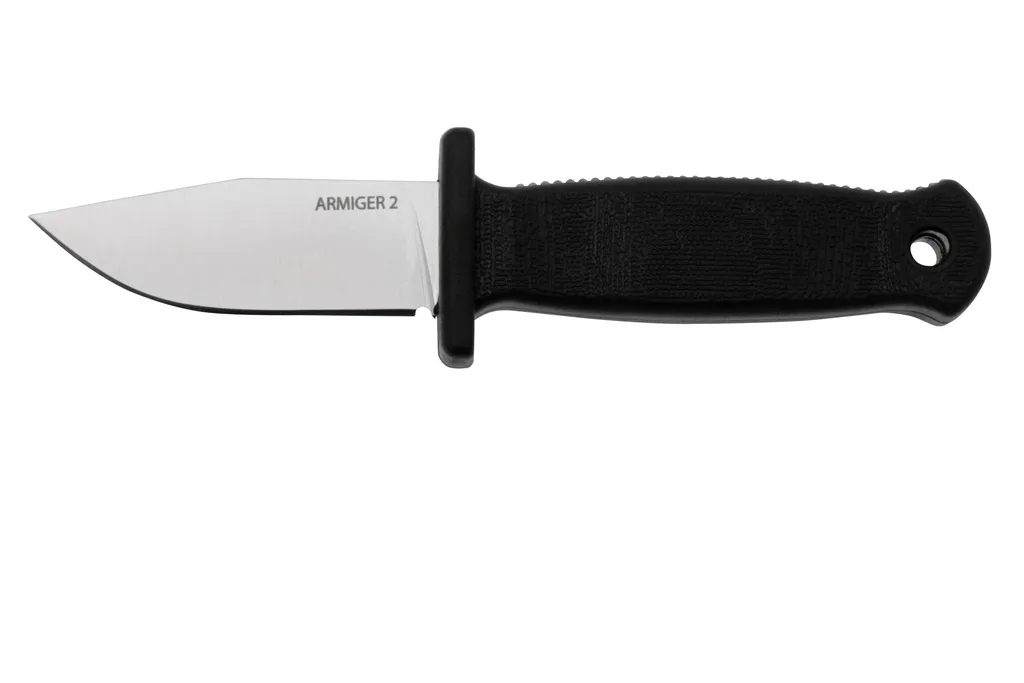 Demko Knives Armiger 2 Clip Point ARM2-4034SS-CP Black TPR, couteau de cou