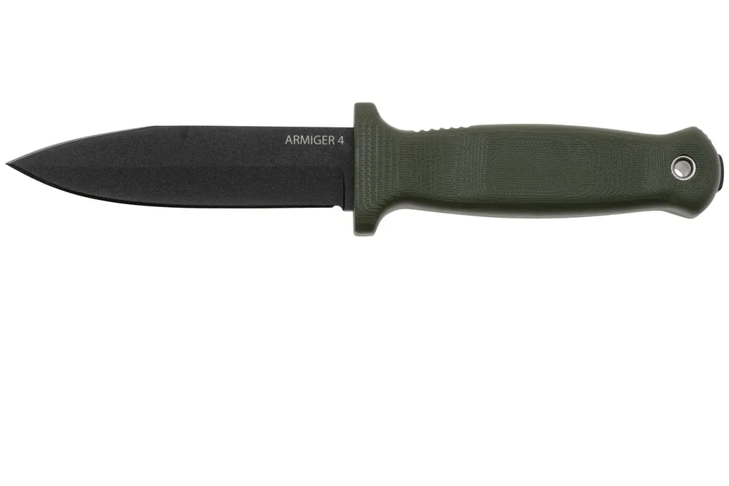 Demko Knives Armiger 4 Spear Point ARM4-80CrV2-OD-SPR OD-Green TPR, couteau d'outdoor