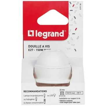 Douille E27+bague plastique s/c - LEGRAND