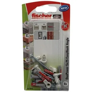 Duopower 5x25 easyhook droit /8 k nv - FISCHER