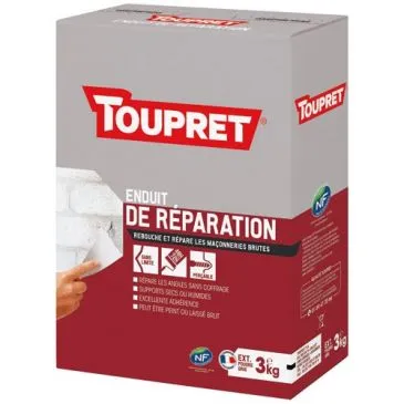 Enduit de réparation extérieur poudre 3kg gris - TOUPRET