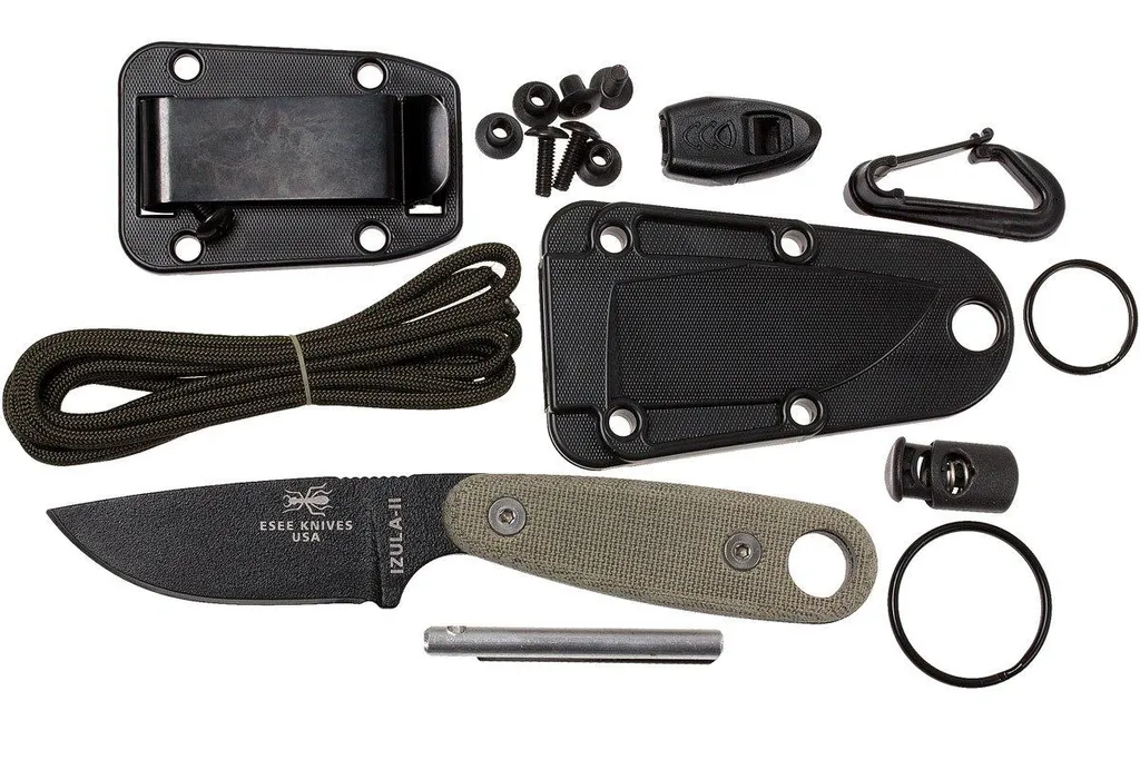ESEE Izula II black IZULA-II-B-KIT couteau de survie avec étui et pierre à feu