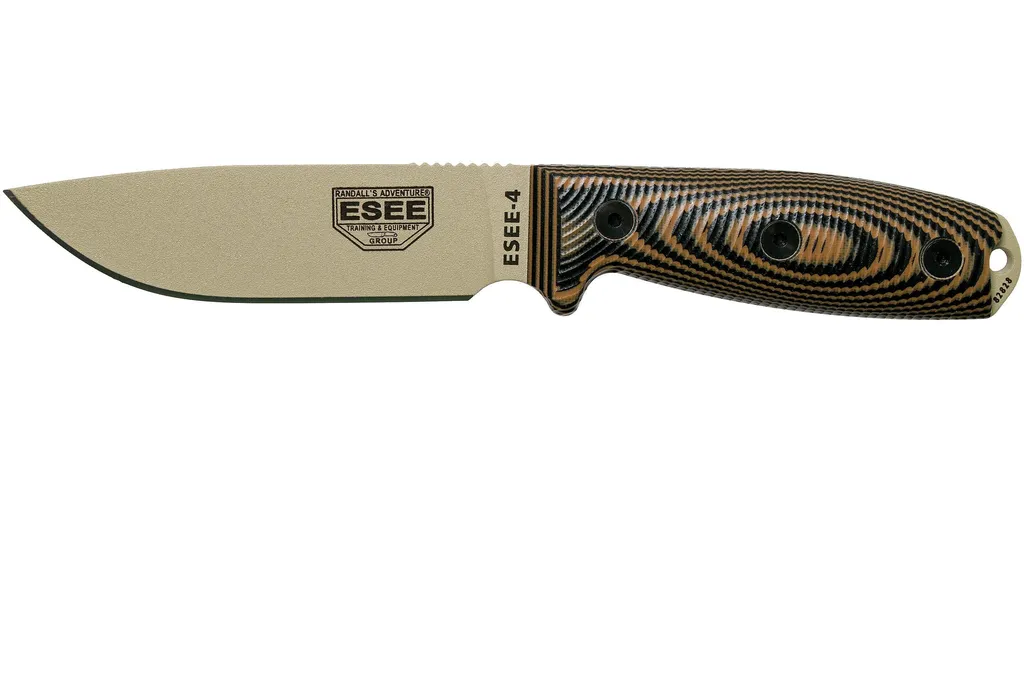 ESEE Model 4 Desert Tan Blade 3D Coyote-Black G10 couteau de survie 4PDT-005 étui noir + clip de poche