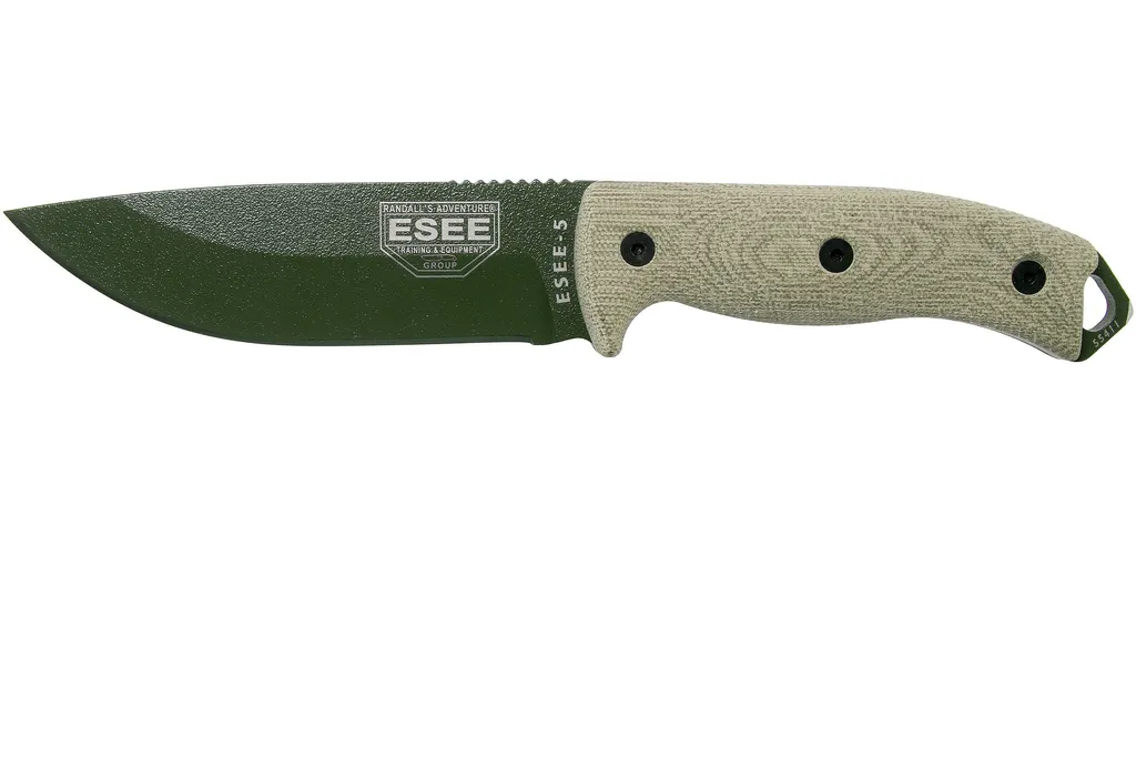 ESEE Model 5 OD Green Blade 3D Green Canvas Micarta couteau de survie 5POD-017 étui kydex + clip plat