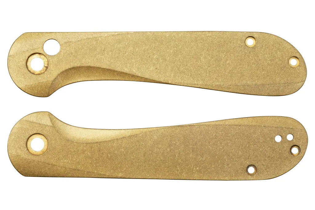 Flytanium Civivi Elementum Button Lock FLY-1258 Stonewashed Brass Scales