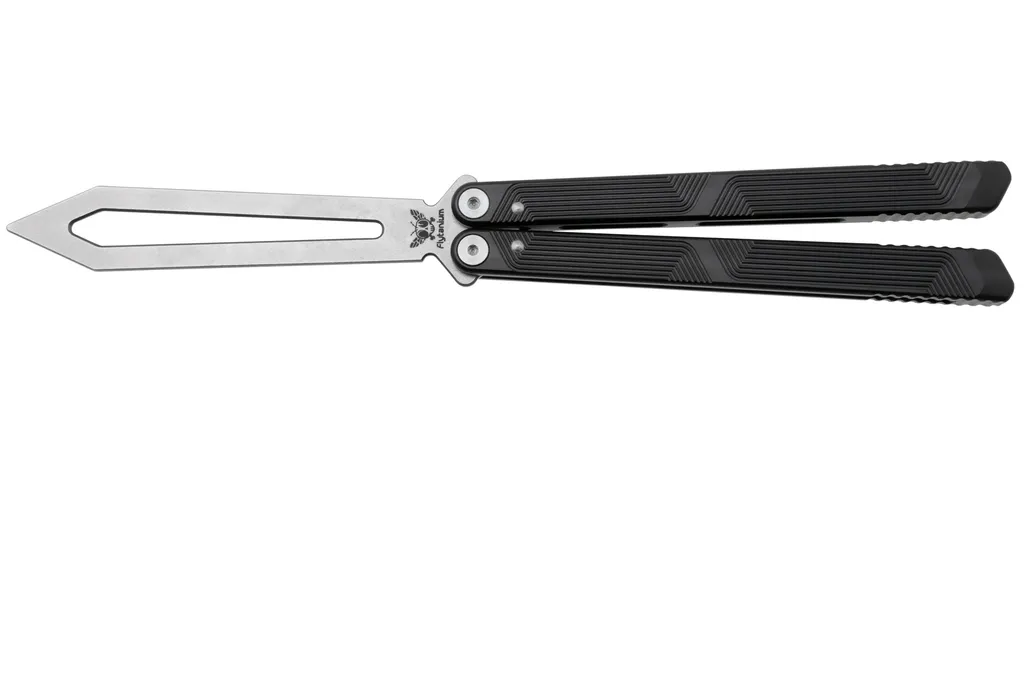 Flytanium Zenith Balisong Trainer 1261GGS Stonewashed, Gunmetal Gray Aluminum, couteau papillon trainer