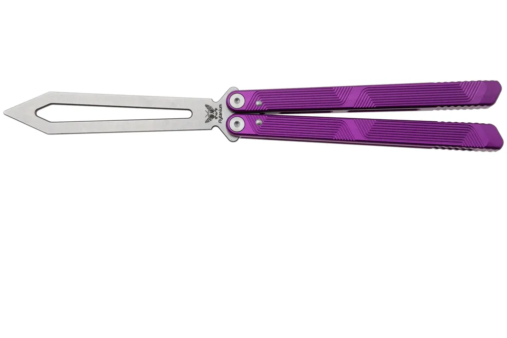 Flytanium Zenith Balisong Trainer 1261NPS Stonewashed, Nebula Purple Aluminum, couteau papillon trainer