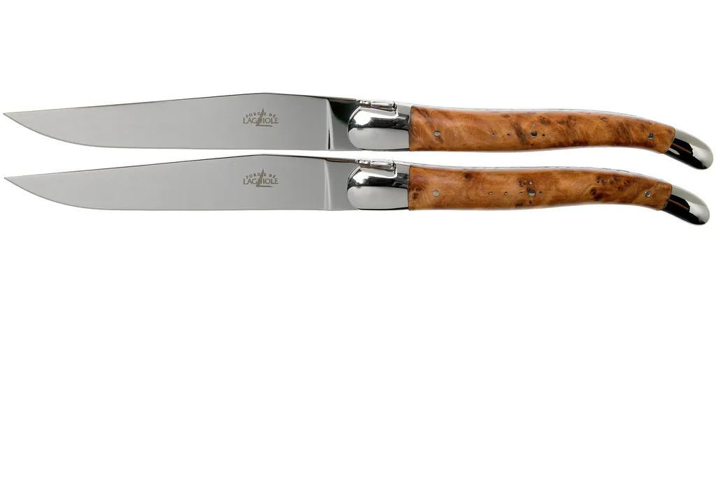 Forge de Laguiole, LAT22MINTHBRI, set de couteaux à steak, 2 pièces, thuya poli