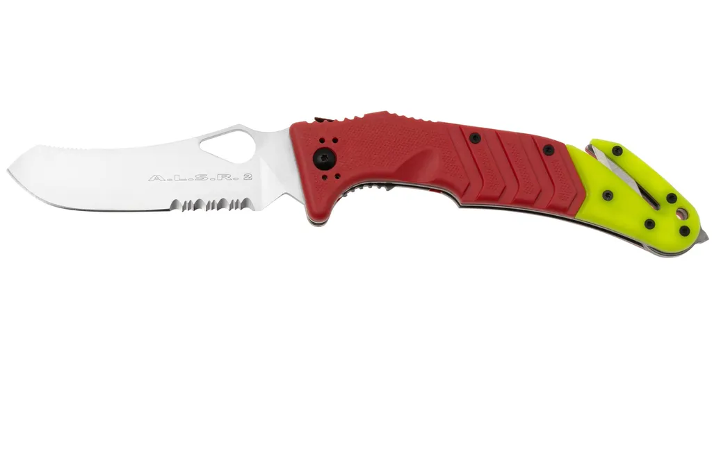 Fox ALSR 2 Air Land & Sea Rescue FX-447-C Red and Yellow GRN, couteau de poche