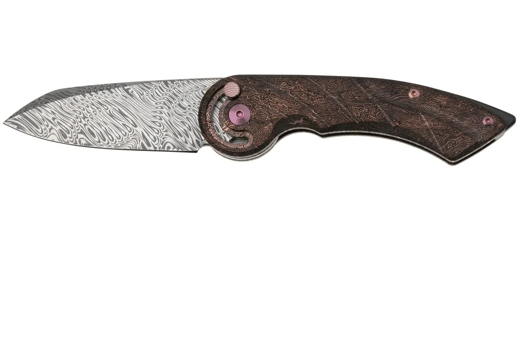 Fox Knives Radius FX-550 DGCFR Grabak Damasteel, Space Coral Fatcarbon Carbonfiber, couteau de poche