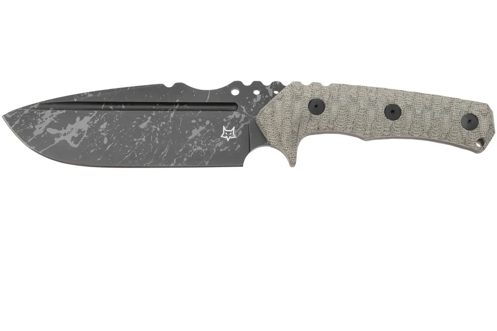 Fox Knives Uro FX-623-ODA, Acid Washed Niolox, OD-Green Micarta couteau fixe, Wander Tactical design