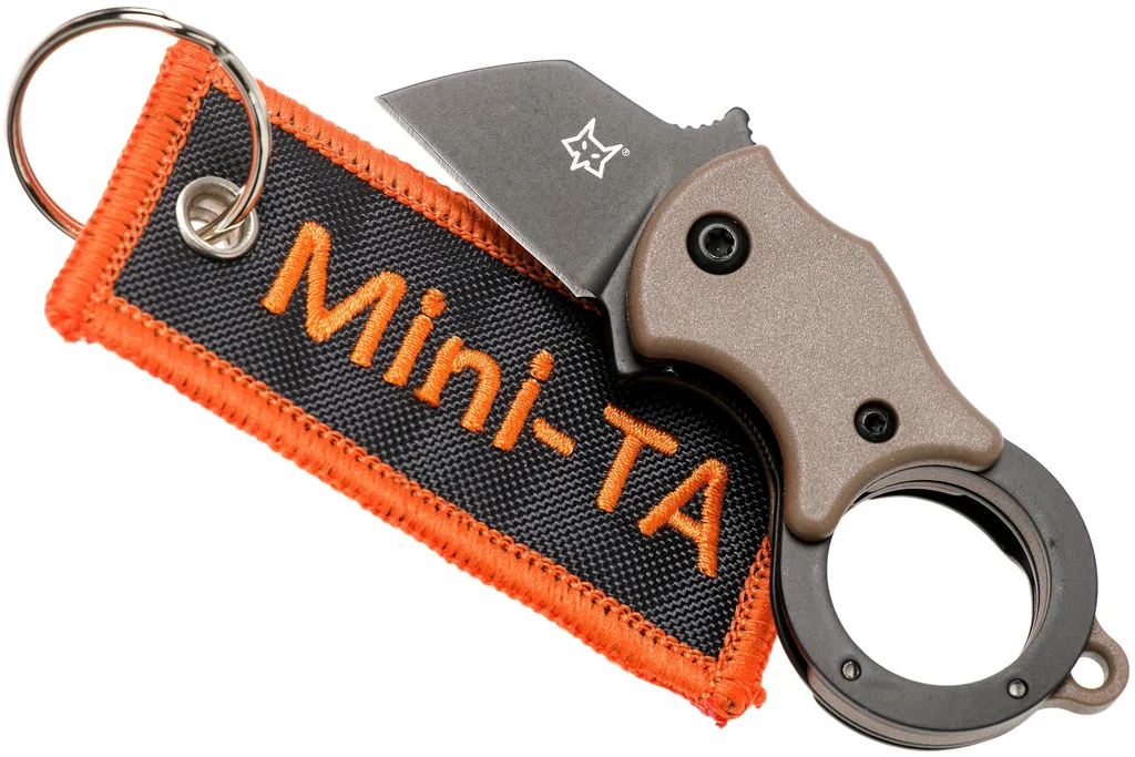Fox Mini-TA FX-536CBB Coyote & Black, couteau de poche porte-clés