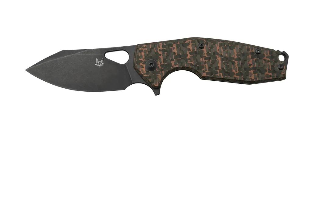Fox Yaru FX-527CF-2 Snake Skin Fat Carbon, couteau de poche, Jesper Voxnaes design