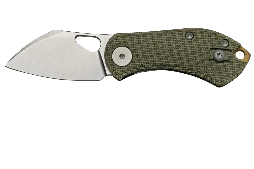 GiantMouse ACE Nibbler Green Canvas Micarta, 20CV couteau de poche, Ansø et Voxnaes design