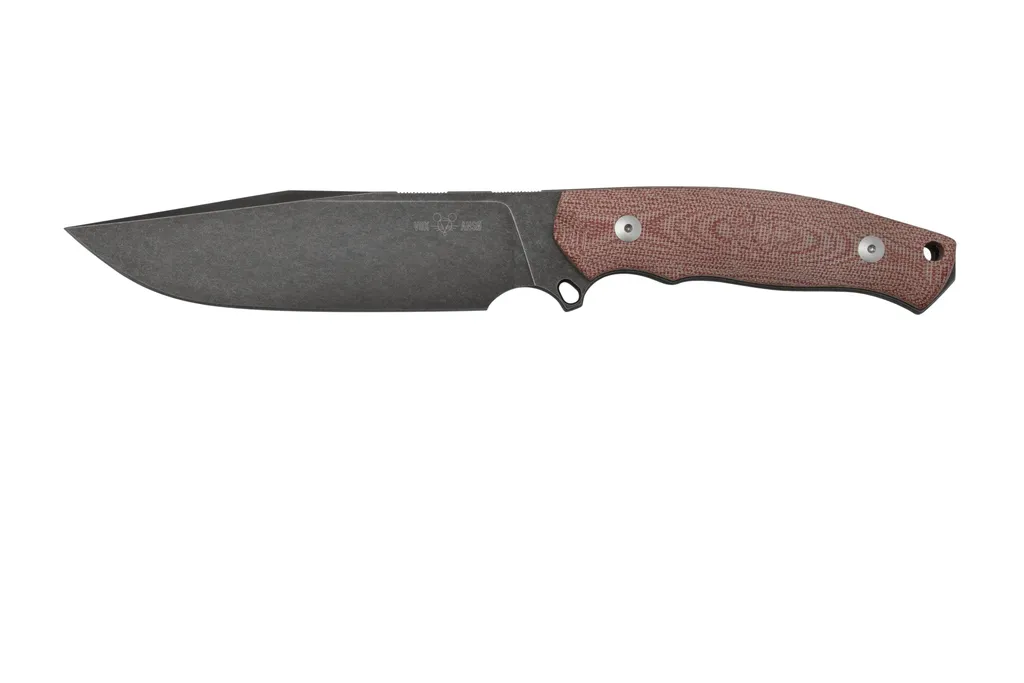 GiantMouse GMF4 Red Canvas Micarta, couteau fixe, Ansø et Voxnaes design