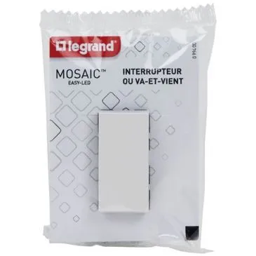 Interrupteur composable va/vient module mosaic 45 blanc - LEGRAND