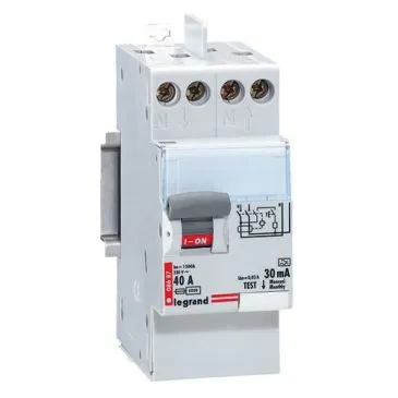 Interrupteur différentiel bipolaire - type A - 30 mA - 40 A- 2 modules - ar - LEGRAND
