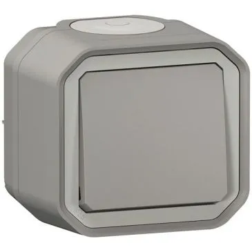 Interrupteur ou va-et-vient 10 A - Plexo - complet saillie - gris - LEGRAND