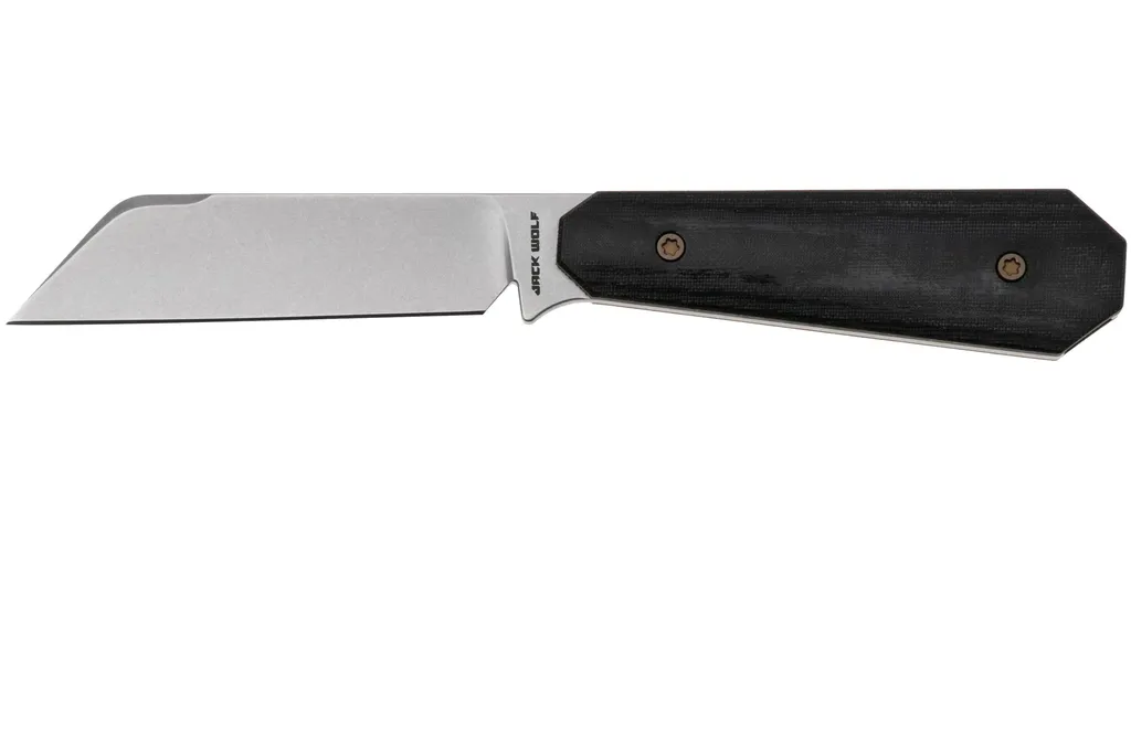 Jack Wolf Midnight Jack FIXedc MIDN-024-FIXEDC-LM Black Linen Micarta, Stonewash, couteau fixe