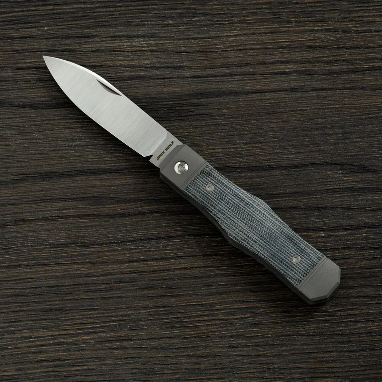Jack Wolf Vampire Jack VAMPI-01-BLK Black Canvas Micarta couteau de poche slipjoint