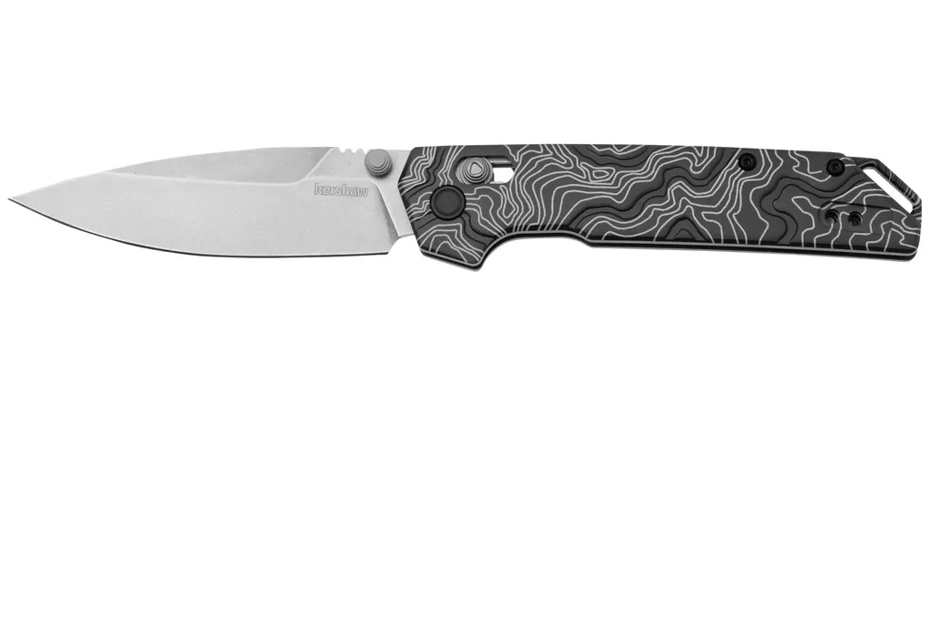 Kershaw Iridium Topo 2038TOPO DuraLock, Stonewashed 14C28N, Black White Aluminum couteau de poche