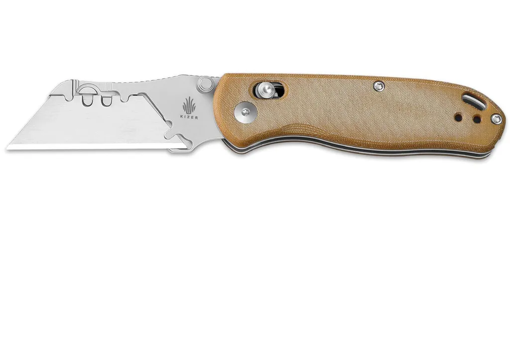 Kizer Drop Bear Utility V3619JA7 Brown Micarta, couteau de poche