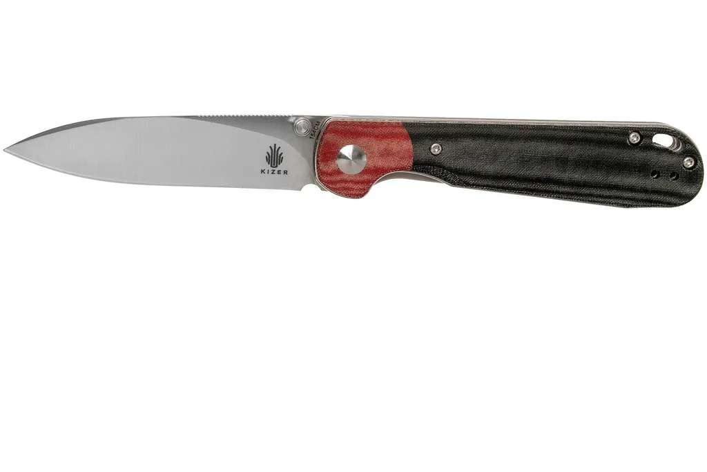 Kizer PPY V3587C1 154CM, Red and Black Micarta, couteau de poche, Azo design