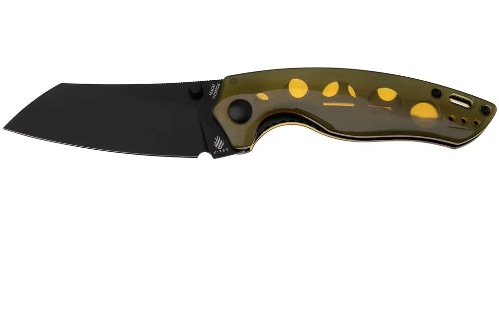 Kizer Towser K V4593C6 Blackwashed 154CM, PEI Ultem handle, couteau de poche, Azo design