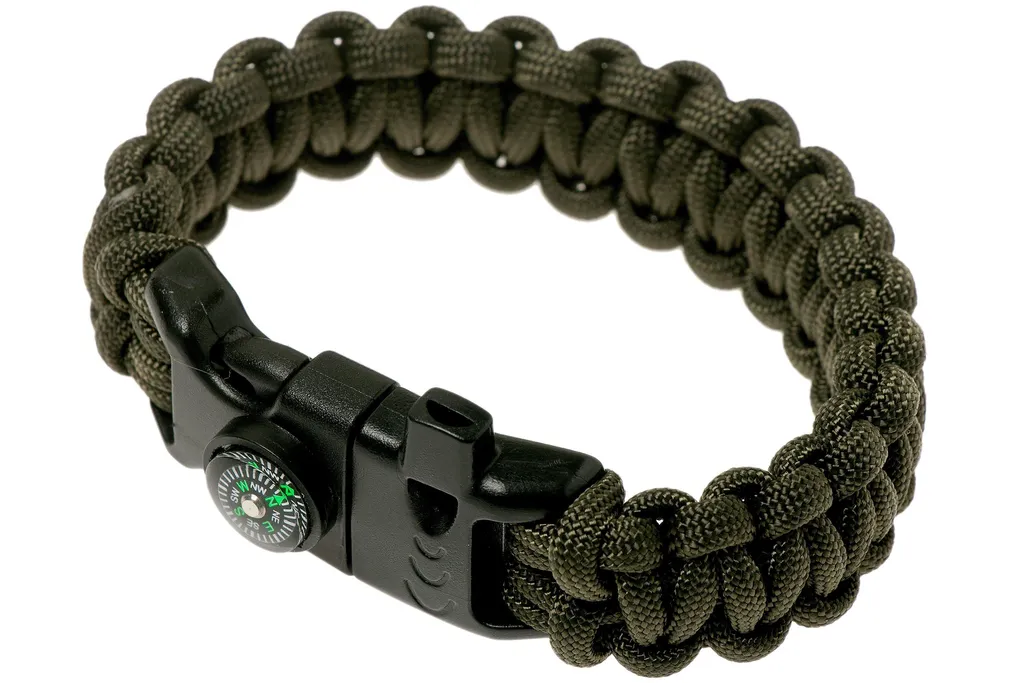 Knivesandtools Survival Armband cobra wave, longueur interne : 22 cm, army green