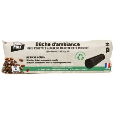 Kofeu buche de chauffage au marc de café pour 2h - KOFEU