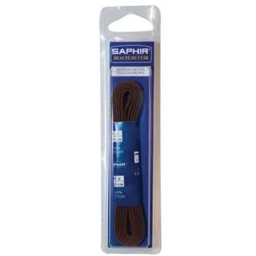 Lacets ronds fins 90cm marron foncé 1 paire - SAPHIR