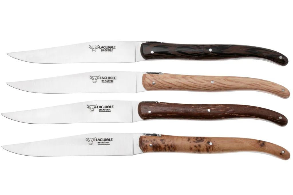 Laguiole en Aubrac 4MC99QFIHK, set de 4 couteaux à steak, Bois français