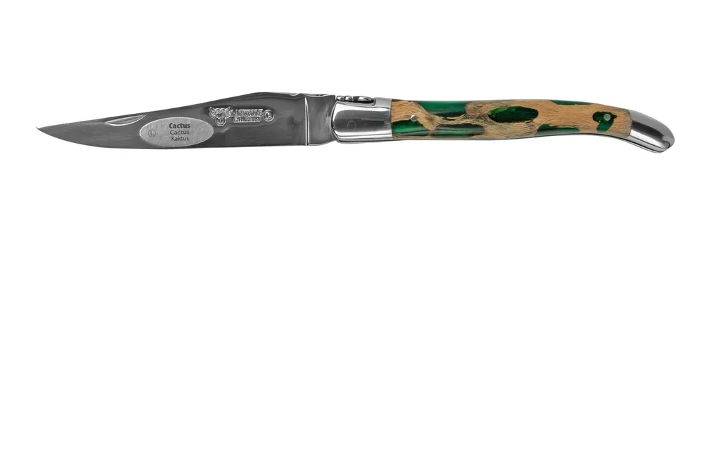 Laguiole en Aubrac Green Cholla Cactus L0212CA9IF bois de cactus, poli, couteau de poche laguiole, 12 cm