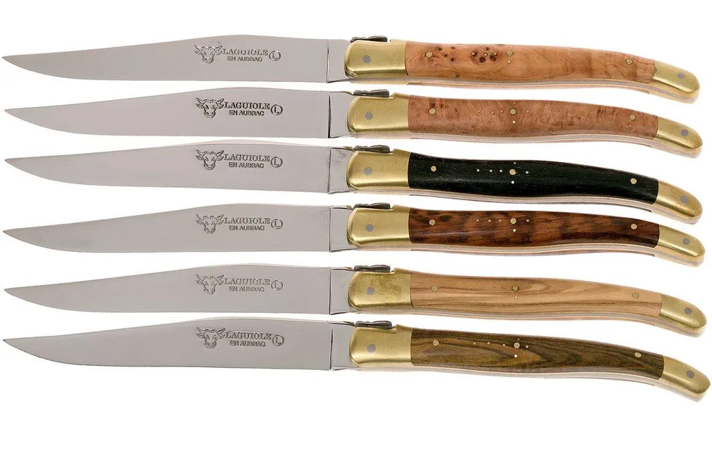 Laguiole en Aubrac set couteaux steak 6 pièces essences variées, 62C99BDLBH