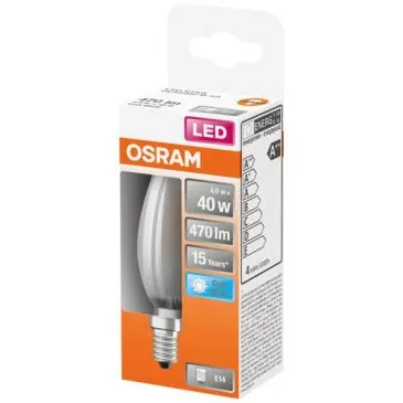 Led flamme verre dépoli 4w e14 froid bte 1 - OSRAM