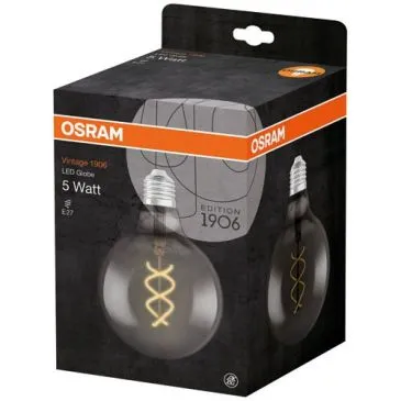 LED globe Ed.1906 125mm clair fil spiral smoke 5W15 E27 - OSRAM