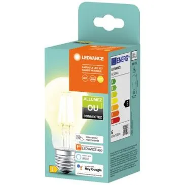 LED Smart + bluetooth filament classic E27 6 W blanc chaud - LEDVANCE