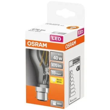 Led standard clair filament 4w b22 chaud boite 1 - OSRAM