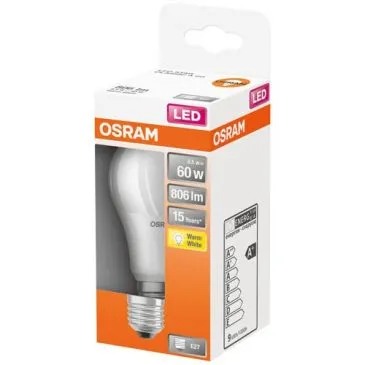 Led standard dépolie avec radiateur 8.5w e27 chd bte 1 - OSRAM