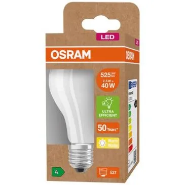Led standard verre dépoli 2.5w e27 blanc chaud - OSRAM