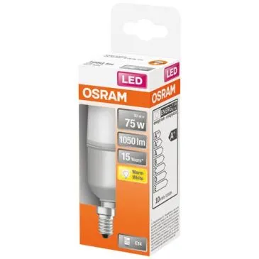 Led stick dépoli avec radiateur 10w e14 chaud boite 1 - OSRAM